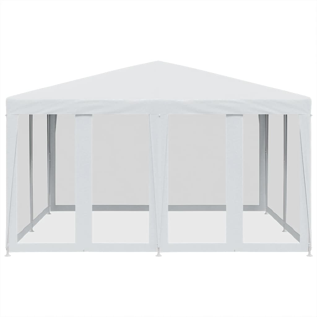 vidaXL Partyzelt mit 8 Mesh-Seitenteilen Weiß 4x4 m HDPE
