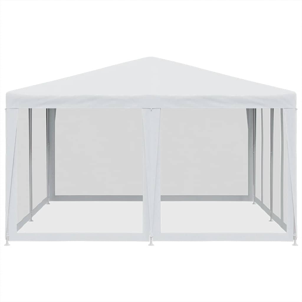 vidaXL Partyzelt mit 8 Mesh-Seitenteilen Weiß 4x4 m HDPE
