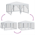 vidaXL Partyzelt mit 8 Mesh-Seitenteilen Weiß 4x4 m HDPE