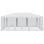 vidaXL Partyzelt mit 10 Mesh-Seitenteilen Weiß 6x4 m HDPE