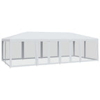vidaXL Partyzelt mit 12 Mesh-Seitenteilen Weiß 8x4 m HDPE