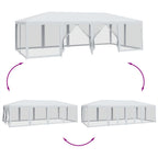 vidaXL Partyzelt mit 12 Mesh-Seitenteilen Weiß 8x4 m HDPE