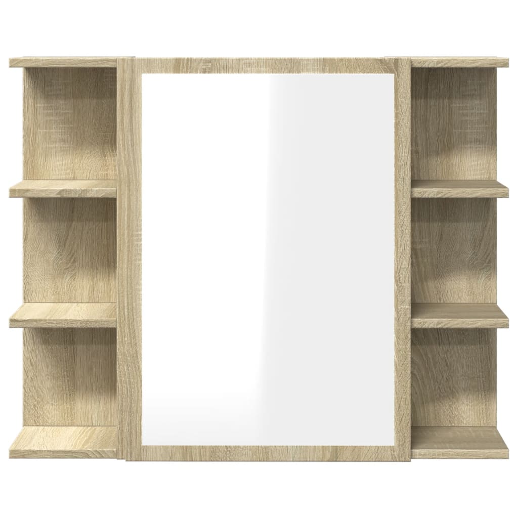vidaXL Bad-Spiegelschrank Sonoma-Eiche 80x20,5x64 cm Holzwerkstoff