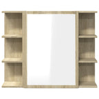 vidaXL Bad-Spiegelschrank Sonoma-Eiche 80x20,5x64 cm Holzwerkstoff