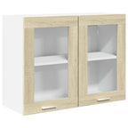vidaXL Hängeglasschrank Lyon Sonoma-Eiche 80x31x60 cm Holzwerkstoff