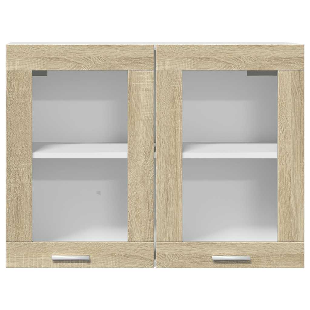 vidaXL Hängeglasschrank Lyon Sonoma-Eiche 80x31x60 cm Holzwerkstoff