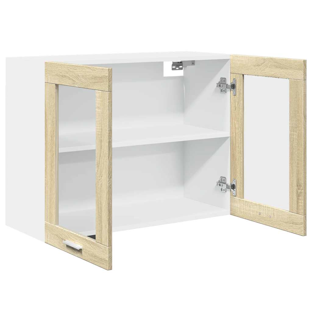 vidaXL Hängeglasschrank Lyon Sonoma-Eiche 80x31x60 cm Holzwerkstoff