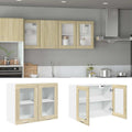 vidaXL Hängeglasschrank Lyon Sonoma-Eiche 80x31x60 cm Holzwerkstoff