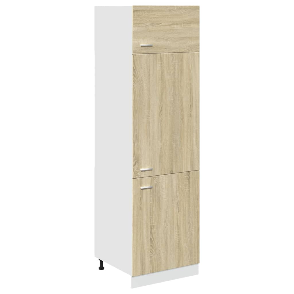 vidaXL Kühlumbauschrank Lyon Sonoma-Eiche 60x57x207 cm Holzwerkstoff