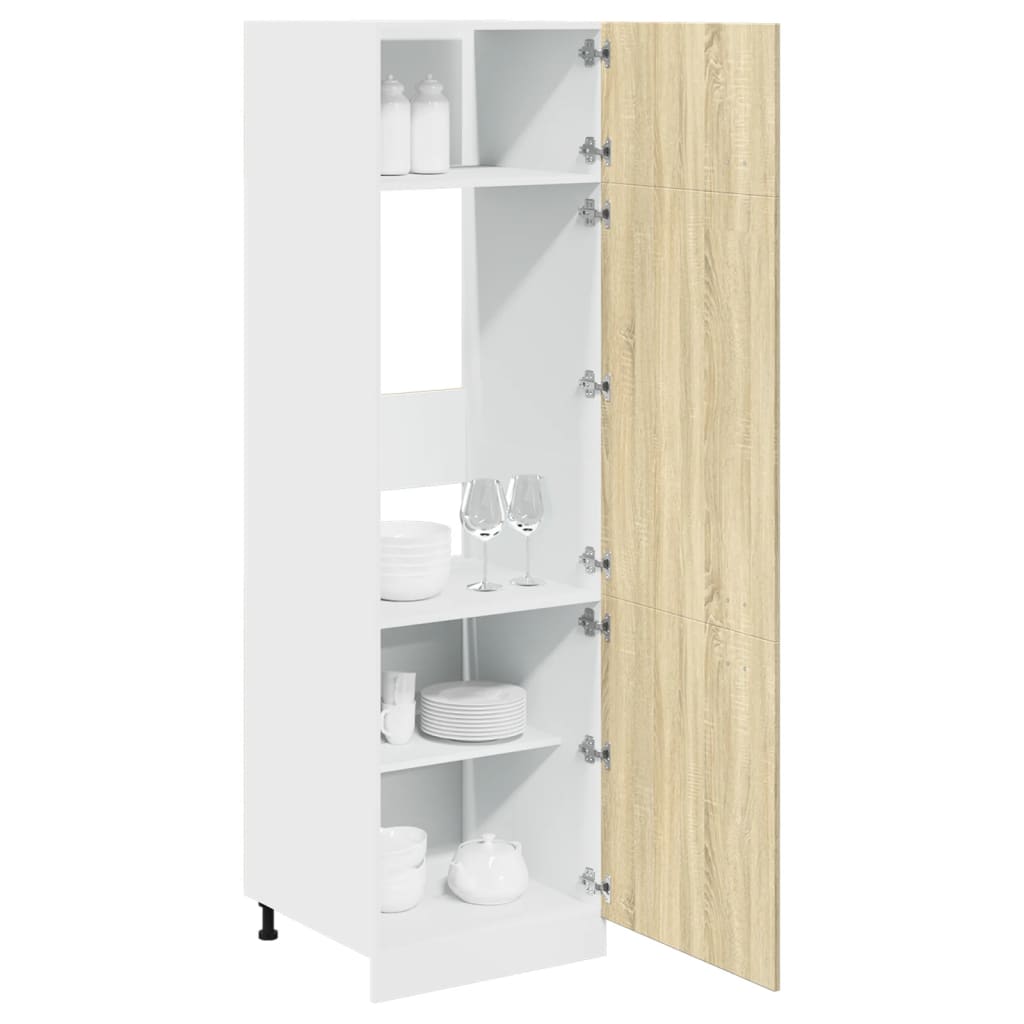 vidaXL Kühlumbauschrank Lyon Sonoma-Eiche 60x57x207 cm Holzwerkstoff