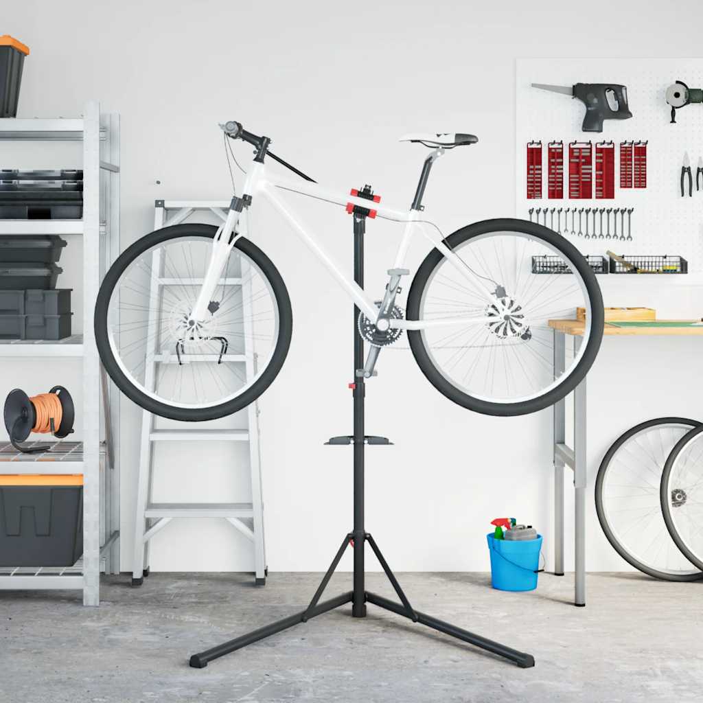 vidaXL Fahrrad-Montageständer Klappbar Verstellbar 92-152 cm Rot Stahl