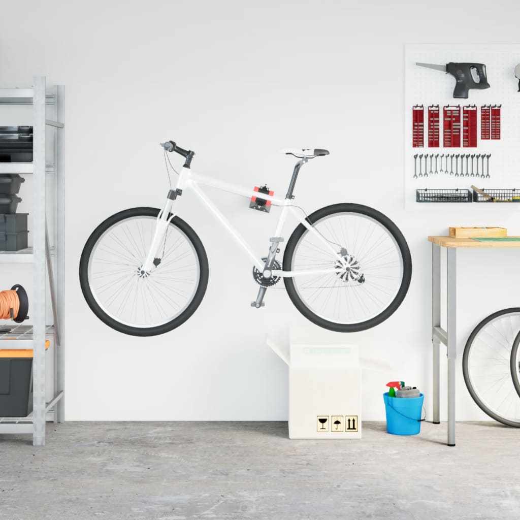 vidaXL Fahrrad-Montageständer Wandmontage Klappbar Rot Schwarz Stahl