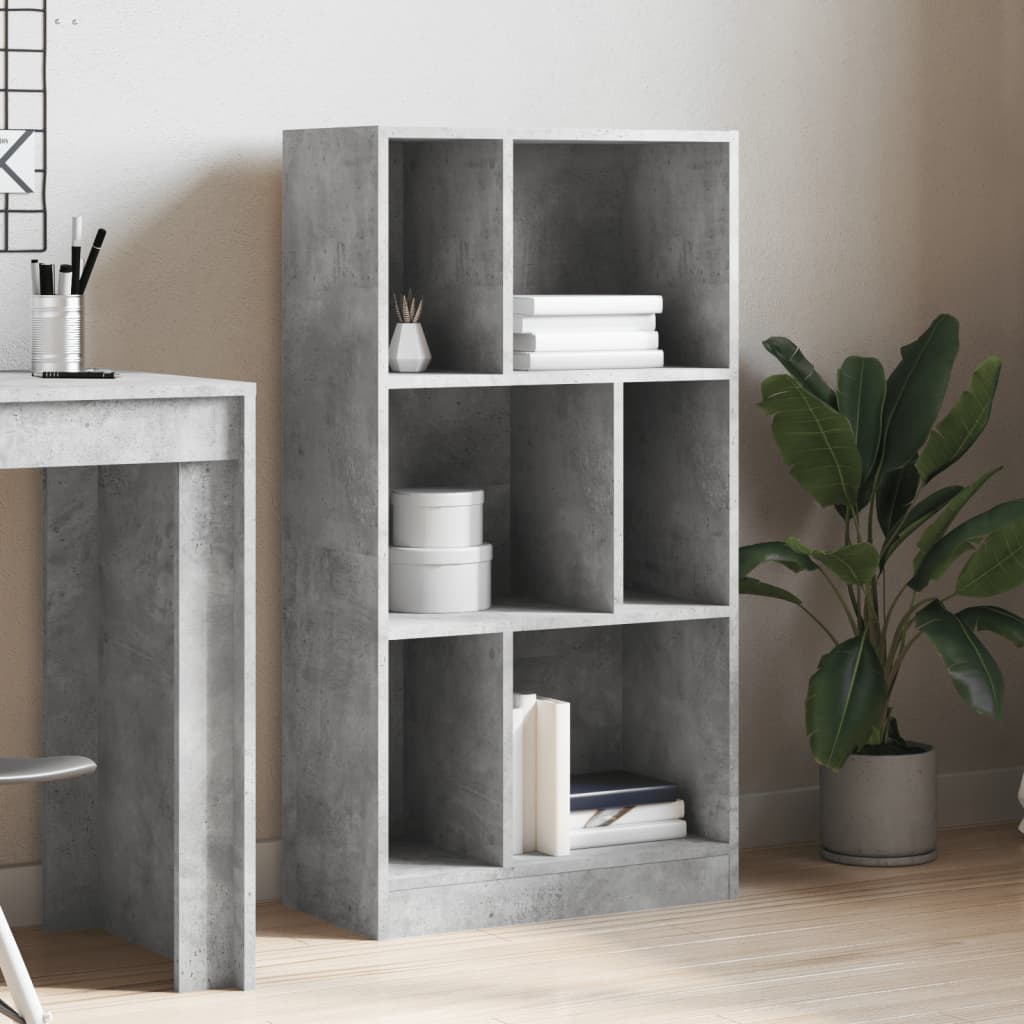 vidaXL Bücherregal Betongrau 57x28,5x107,5 cm Holzwerkstoff