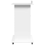 vidaXL Rednerpult mit Rollen & Schublade Weiß 55x55x107 cm