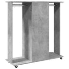 vidaXL Kleiderständer mit Rollen Betongrau 102x38x110 cm Holzwerkstoff