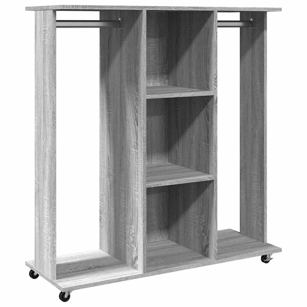 vidaXL Kleiderständer mit Rollen Grau Sonoma 102x38x110 cm