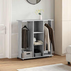 vidaXL Kleiderständer mit Rollen Grau Sonoma 102x38x110 cm