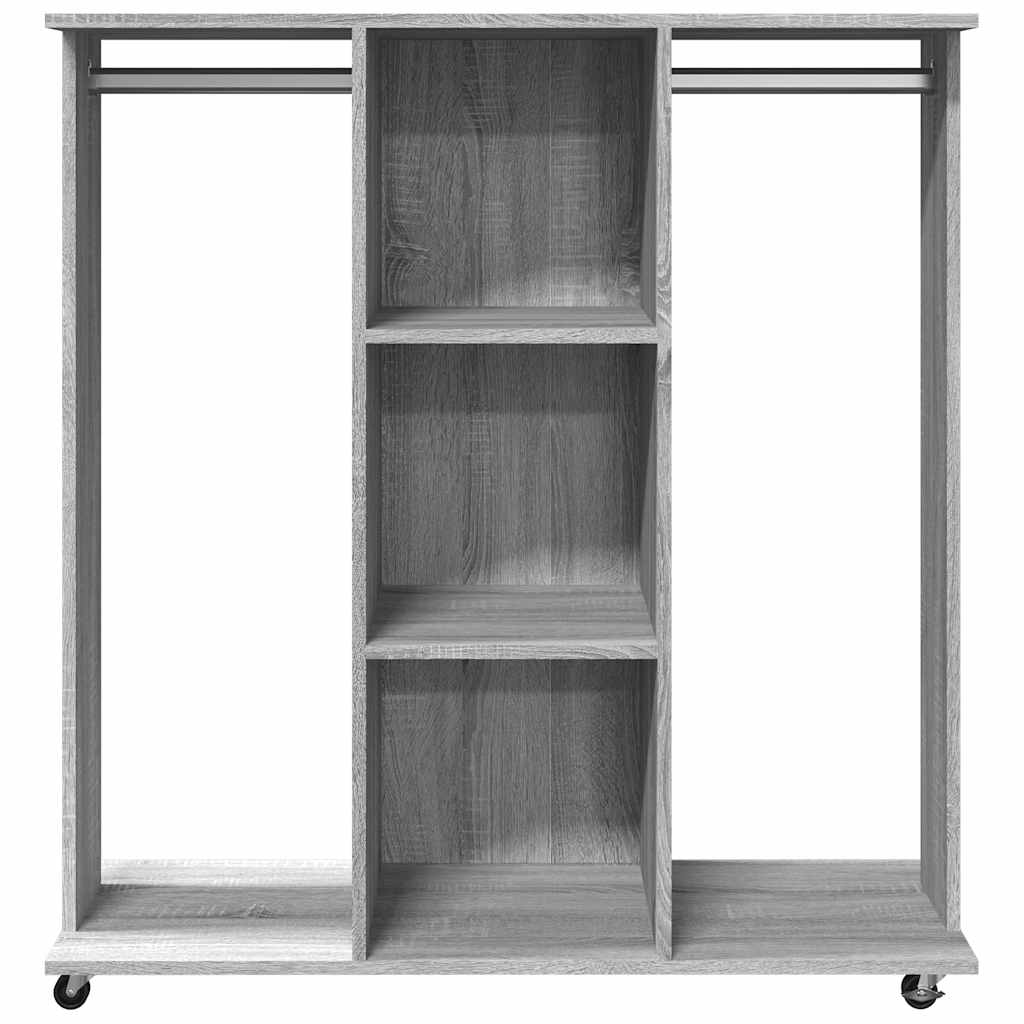 vidaXL Kleiderständer mit Rollen Grau Sonoma 102x38x110 cm