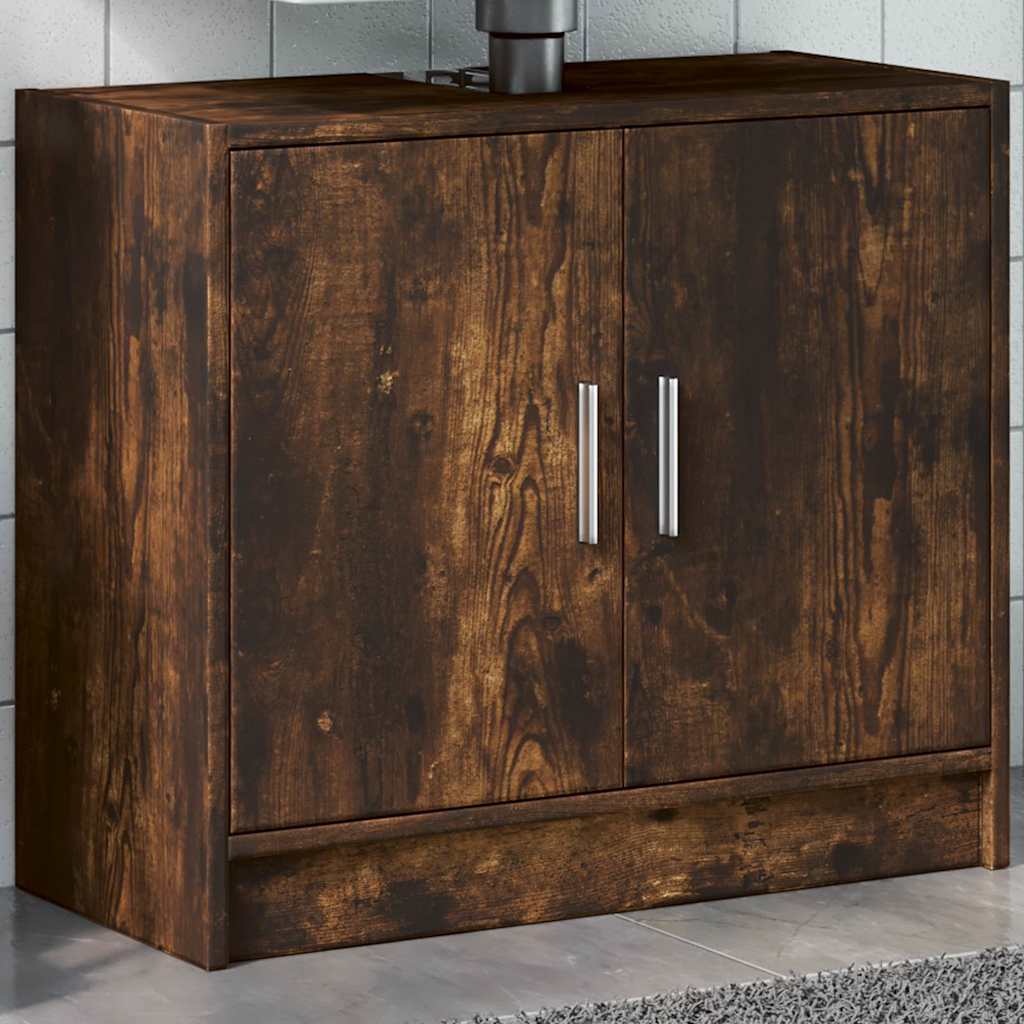 vidaXL Waschbeckenschrank Räuchereiche 63x29x55 cm Holzwerkstoff