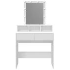 vidaXL Schminktisch mit LED-Beleuchtung Weiß 80x41x144,5 cm