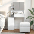 vidaXL Schminktisch mit Schrank Weiß 80x35x132 cm