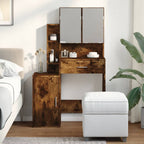 vidaXL Schminktisch mit Schrank Räuchereiche 80x35x132 cm