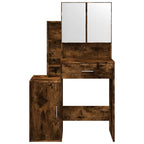 vidaXL Schminktisch mit Schrank Räuchereiche 80x35x132 cm