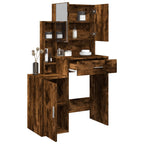 vidaXL Schminktisch mit Schrank Räuchereiche 80x35x132 cm