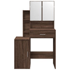 vidaXL Schminktisch mit Schrank Braun Eichen-Optik 80x35x132 cm