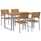 vidaXL Garten Essgruppe 5 pcs Grau Massivholz Akazie