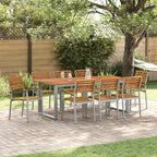 vidaXL Garten Essgruppe 9 pcs Grau Massivholz Akazie