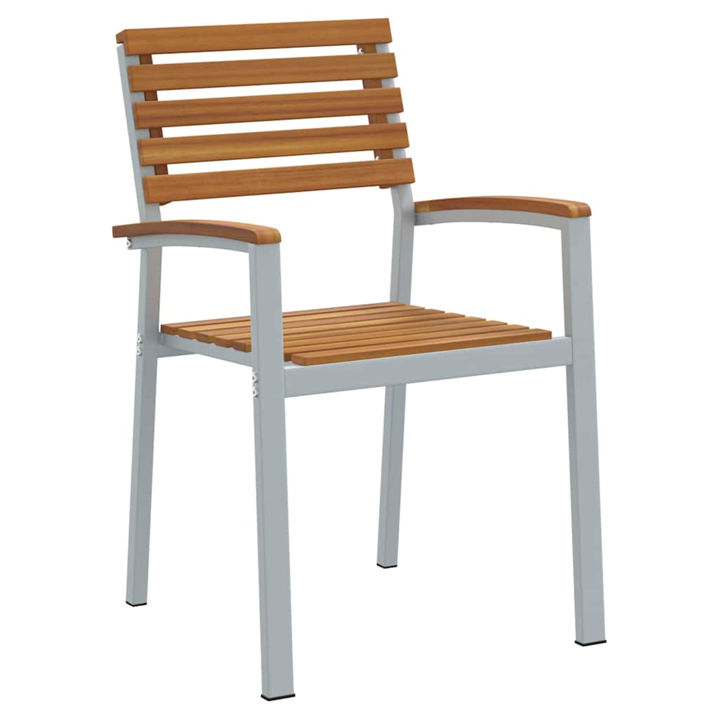 vidaXL Garten Essgruppe 9 pcs Grau Massivholz Akazie
