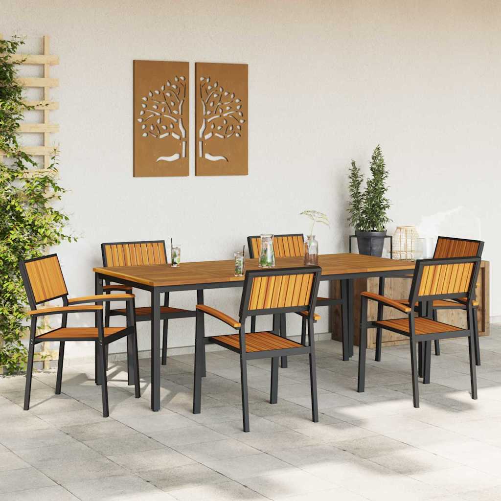 vidaXL Stapelstuhl 6 pcs Braun 56 x 57 x 87 cm Massivholz Akazie