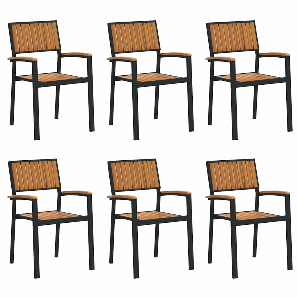 vidaXL Stapelstuhl 6 pcs Braun 56 x 57 x 87 cm Massivholz Akazie