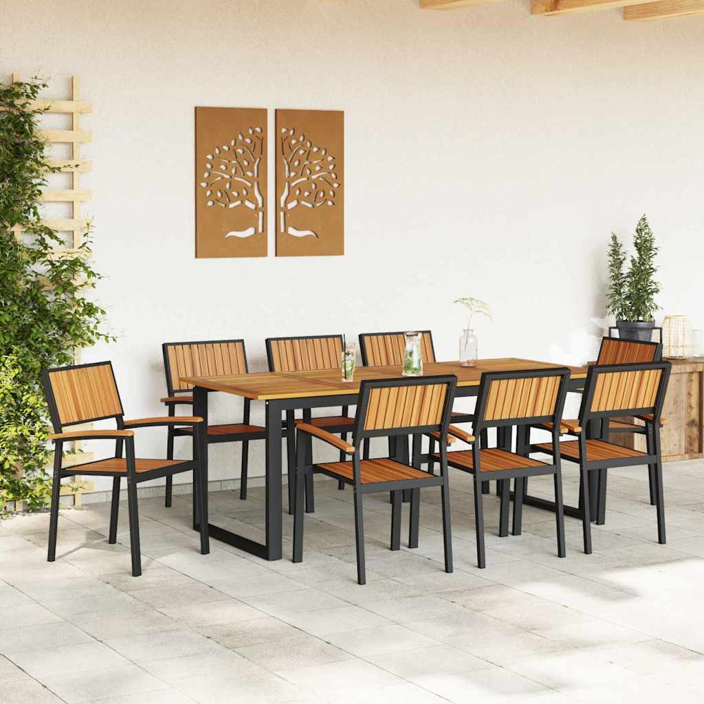 vidaXL Stapelstuhl 8 pcs Braun 56 x 57 x 87 cm Massivholz Akazie