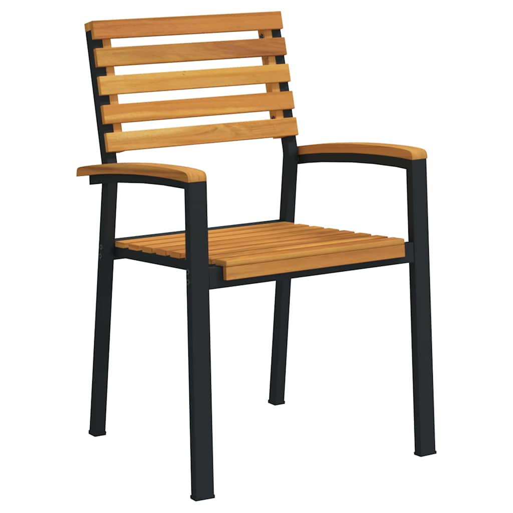 vidaXL Garten Essgruppe 3 pcs Schwarz Massivholz Akazie