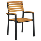 vidaXL Garten Essgruppe 3 pcs Schwarz Massivholz Akazie