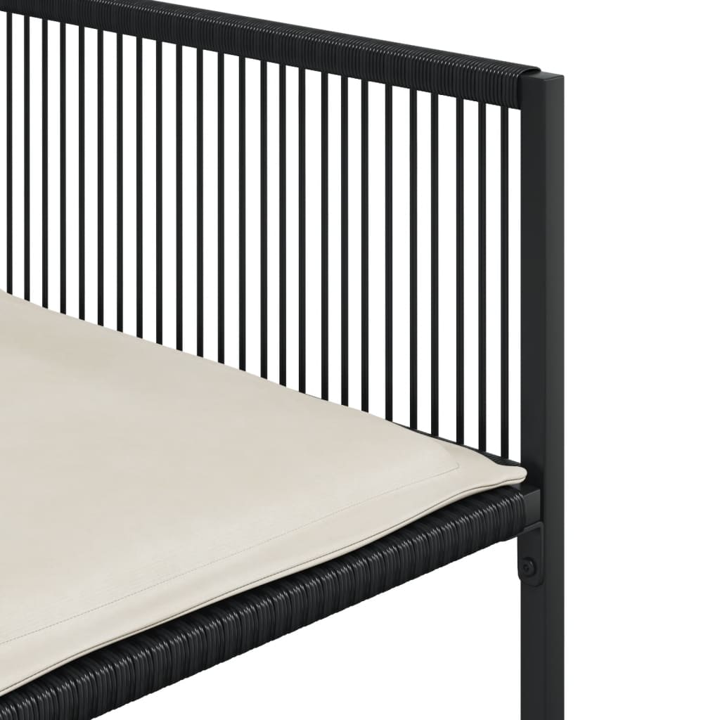 vidaXL 5-tlg. Garten-Essgruppe mit Kissen Schwarz Poly Rattan