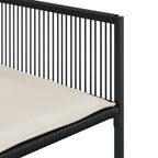 vidaXL 5-tlg. Garten-Essgruppe mit Kissen Schwarz Poly Rattan
