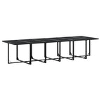 vidaXL 13-tlg. Garten-Essgruppe mit Kissen Schwarz Poly Rattan
