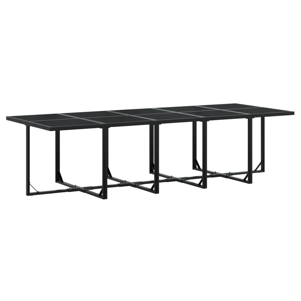 vidaXL 15-tlg. Garten-Essgruppe mit Kissen Schwarz Poly Rattan