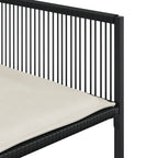 vidaXL 15-tlg. Garten-Essgruppe mit Kissen Schwarz Poly Rattan
