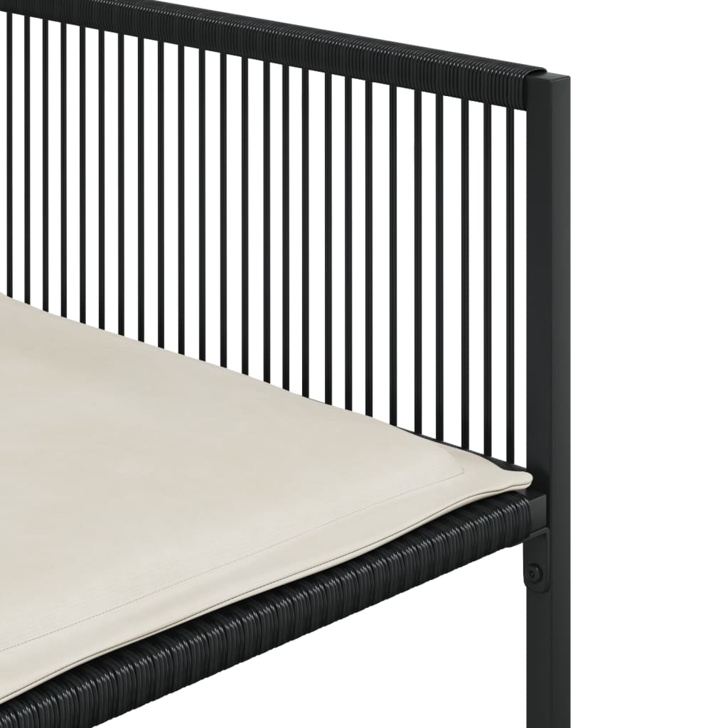 vidaXL 17-tlg. Garten-Essgruppe mit Kissen Schwarz Poly Rattan