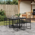 vidaXL 5-tlg. Garten-Essgruppe Schwarz Poly Rattan