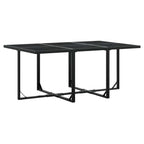 vidaXL 7-tlg. Garten-Essgruppe Schwarz Poly Rattan