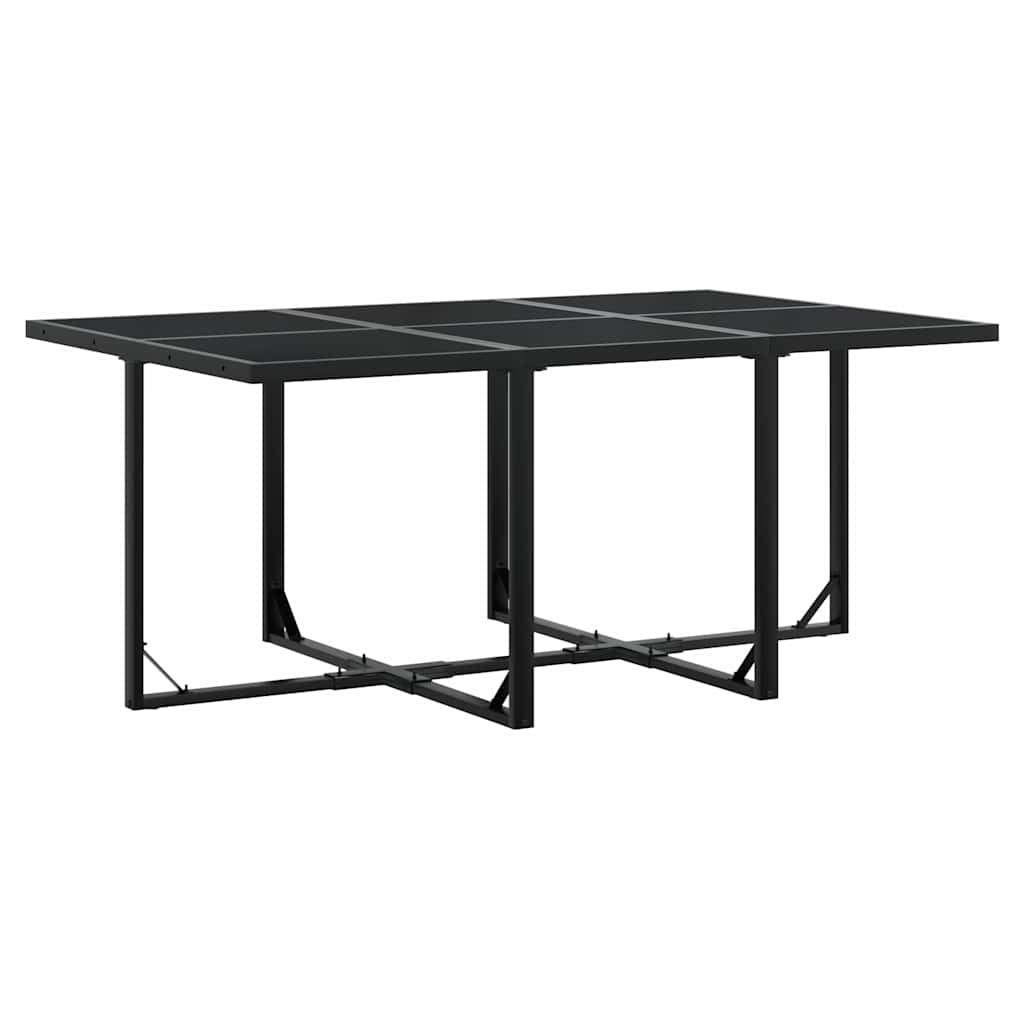 vidaXL 7-tlg. Garten-Essgruppe Schwarz Poly Rattan