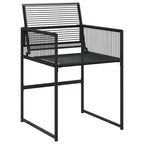 vidaXL 7-tlg. Garten-Essgruppe Schwarz Poly Rattan