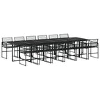 vidaXL 13-tlg. Garten-Essgruppe Schwarz Poly Rattan