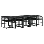 vidaXL 13-tlg. Garten-Essgruppe Schwarz Poly Rattan