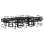 vidaXL 15-tlg. Garten-Essgruppe Schwarz Poly Rattan